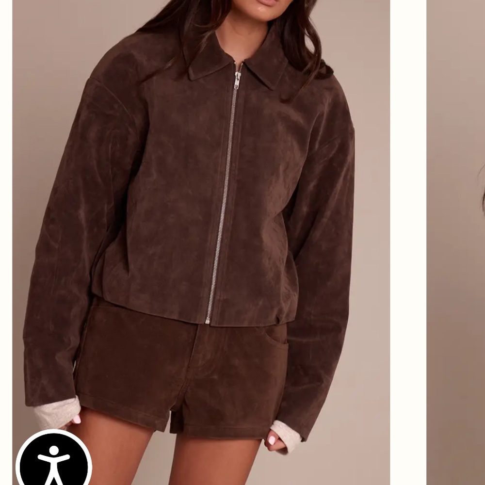 PrettyLittleThing Chocolate Brown Suede Zip Bomber Jacket
